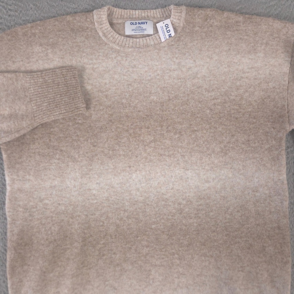 Old Navy Sweater Women S Tall Tan Cozy Crew-Neck Ombre Wool Blend Pullover Fuzzy